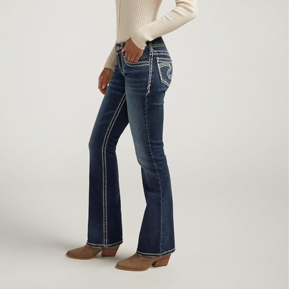 Silver Jeans Suki mid rise curvy bootcut jeans size 31X34 cotton blend blue NWT